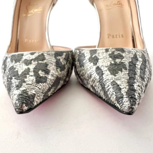 CHRISTIAN LOUBOUTIN | Iriza Lurex Gigi Specchio Black Silver Leopard Glitter 8 - Picture 4 of 14